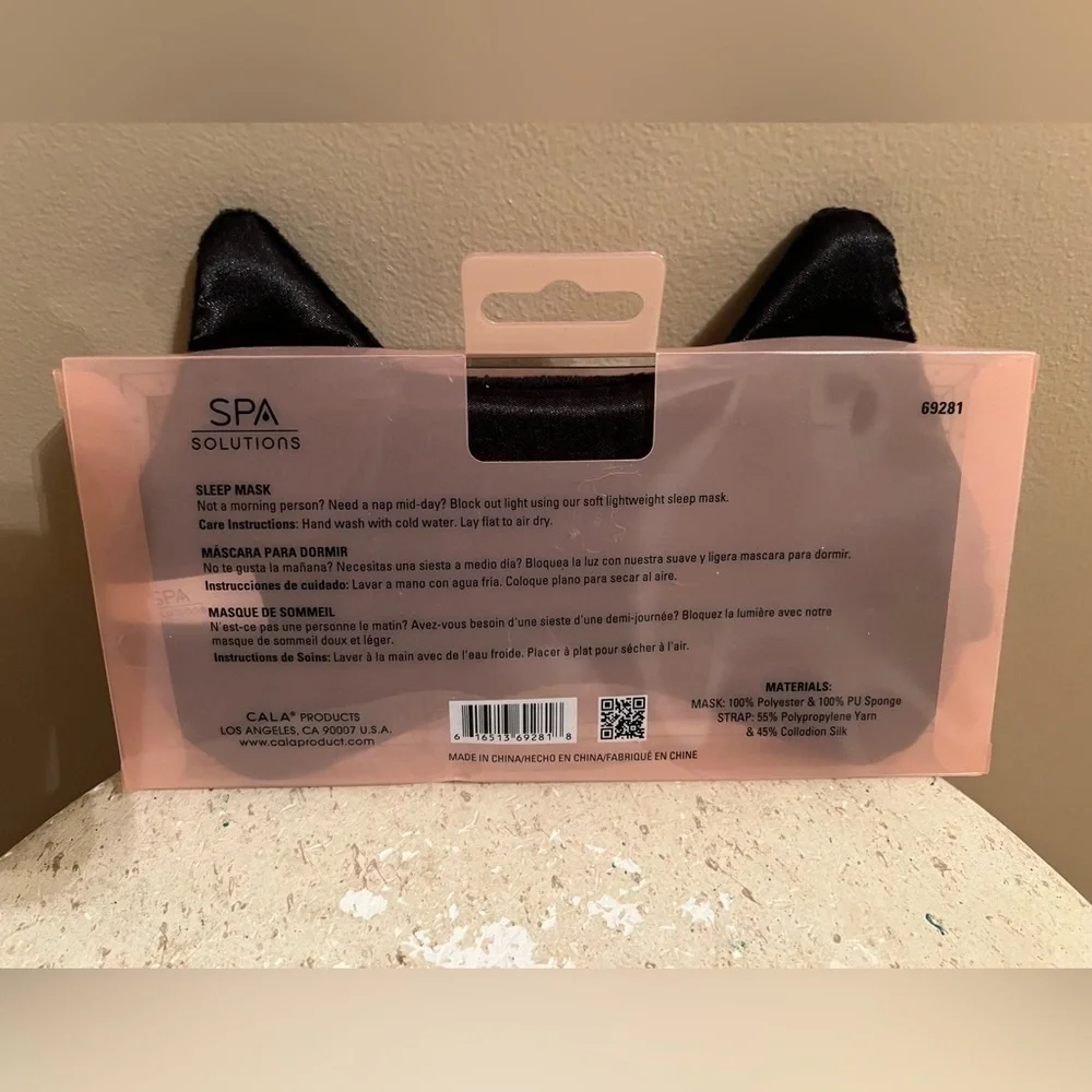 Spa solutions Black Cat Spa Sleep Mask NWT
